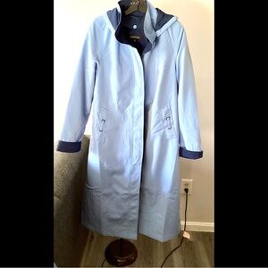 S Blue Chadwicks Scituate All Weather Long Hooded Coat Button Out Lining